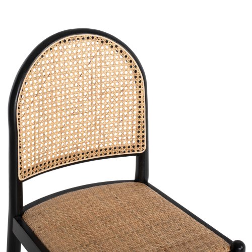 STUHL AUS SCHWARZBEIGEM RATTAN 43x50x87 cm