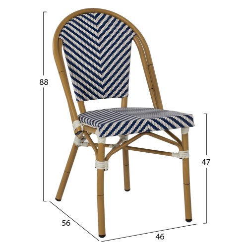 ΚΑΡΕΚΛΑ BAMBOO LOOK ΣΕ ΚΑΦΕ ΚΑΙ ΜΠΛΕ-ΛΕΥΚΗ ΕΠΕΝΔΥΣΗ 50x54x84,5Yεκ.