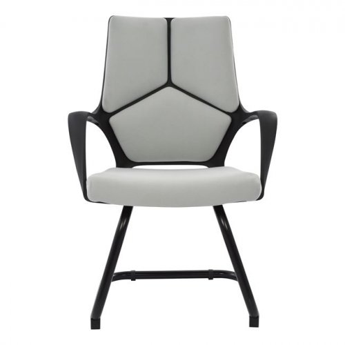 Office chair made from a perfect combination of black polypropylene and gray fabric