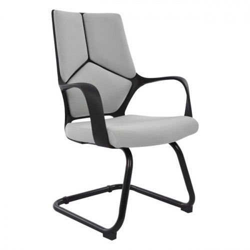 Office chair made from a perfect combination of black polypropylene and gray fabric