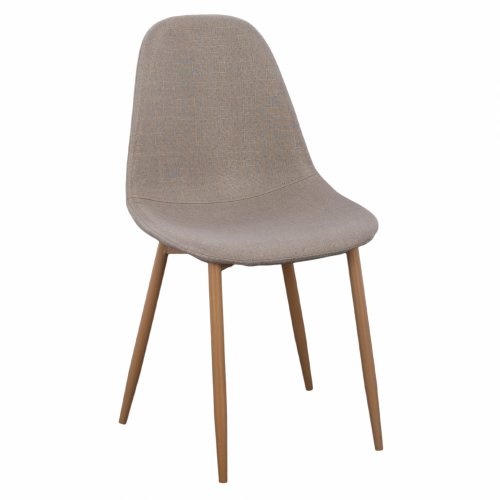 LEONARDO STUHL BEIGE STOFF UND METALLBEINE 45Χ47Χ87 cm