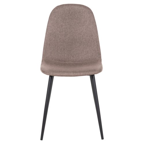 DINING CHAIR BEIGE FABRIC & BLACK METAL LEGS 42x49,5x89Hcm