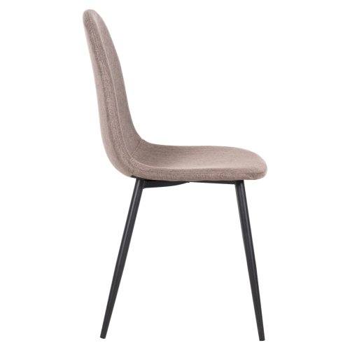 DINING CHAIR BEIGE FABRIC & BLACK METAL LEGS 42x49,5x89Hcm