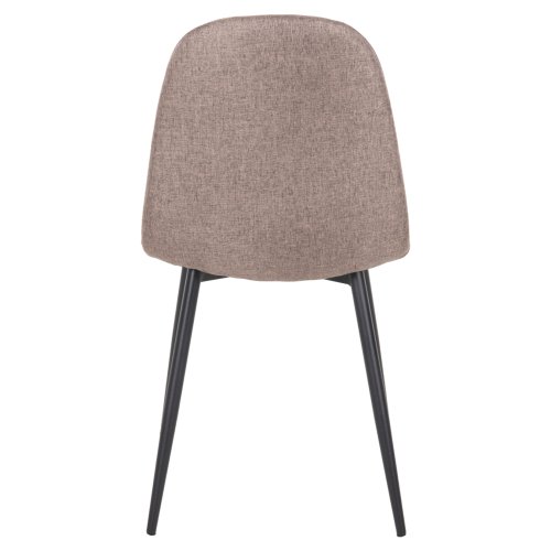 DINING CHAIR BEIGE FABRIC & BLACK METAL LEGS 42x49,5x89Hcm