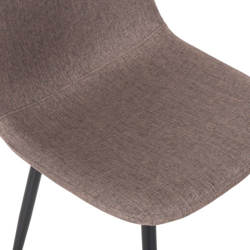 DINING CHAIR BEIGE FABRIC & BLACK METAL LEGS 42x49,5x89Hcm