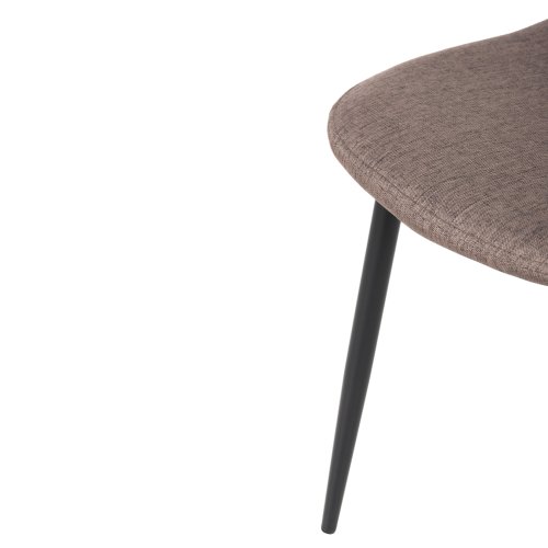 DINING CHAIR BEIGE FABRIC & BLACK METAL LEGS 42x49,5x89Hcm