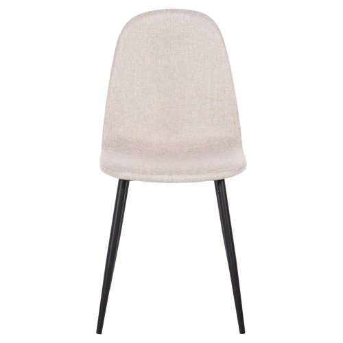 DINING CHAIR ECRU FABRIC & BLACK METAL LEGS 42x49,5x89Hcm