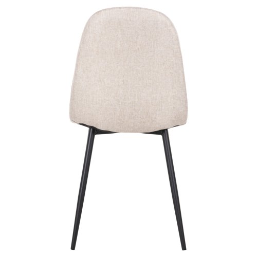 DINING CHAIR ECRU FABRIC & BLACK METAL LEGS 42x49,5x89Hcm
