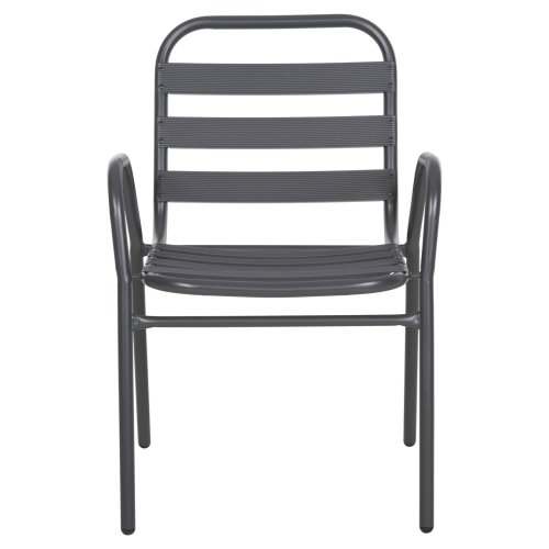 STUHL METALLRAHMEN-RÜCKENLEHNE & ALUMINIUM-SITZ-GRAU