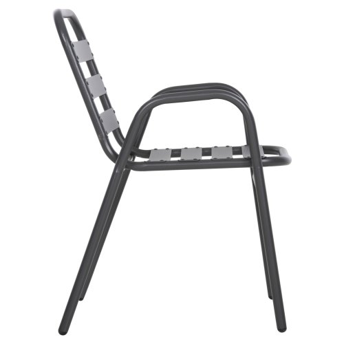 STUHL METALLRAHMEN-RÜCKENLEHNE & ALUMINIUM-SITZ-GRAU