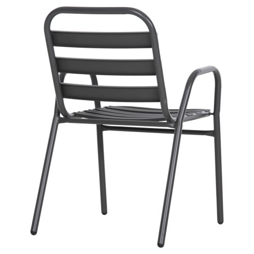 STUHL METALLRAHMEN-RÜCKENLEHNE & ALUMINIUM-SITZ-GRAU
