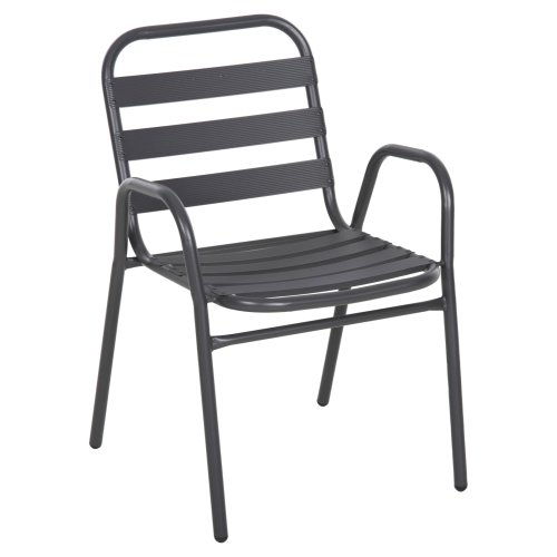 STUHL METALLRAHMEN-RÜCKENLEHNE & ALUMINIUM-SITZ-GRAU