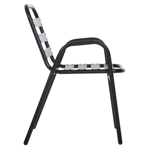 STUHL METALLGESTELL, SITZ UND RÜCKENLEHNE AUS ALUMINIUM, SCHWARZ, 54 x 56 x 79 Hcm