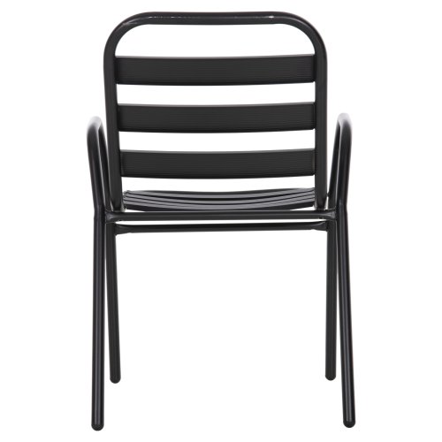STUHL METALLGESTELL, SITZ UND RÜCKENLEHNE AUS ALUMINIUM, SCHWARZ, 54 x 56 x 79 Hcm