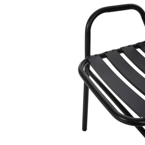 STUHL METALLGESTELL, SITZ UND RÜCKENLEHNE AUS ALUMINIUM, SCHWARZ, 54 x 56 x 79 Hcm