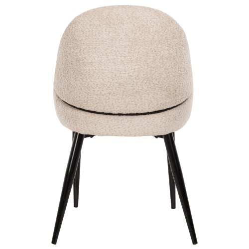 STUHL SARKY BOUCLE STOFF EKRU MIT METALLBEINEN 55x62x89cm