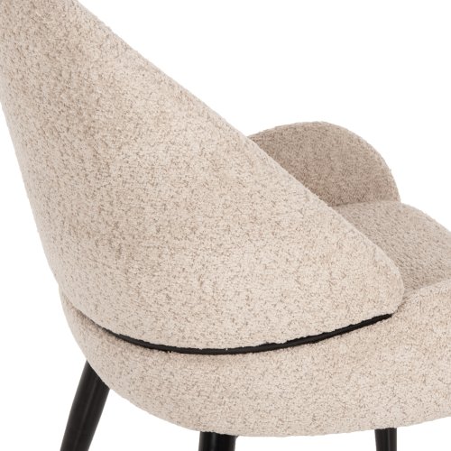 STUHL SARKY BOUCLE STOFF EKRU MIT METALLBEINEN 55x62x89cm