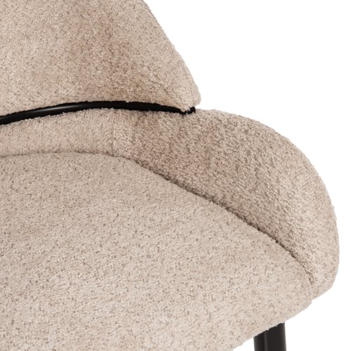 STUHL SARKY BOUCLE STOFF EKRU MIT METALLBEINEN 55x62x89cm