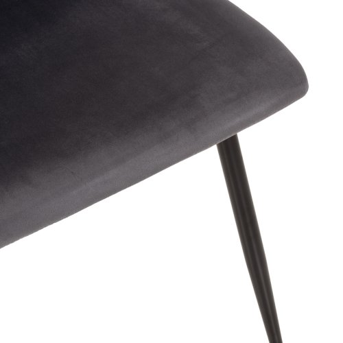 STUHL LATRELL AUS GRAUEM SAMT MIT SCHWARZEN METALLBEINEN 43x54x88cm