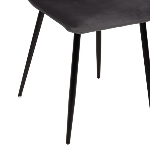 STUHL LATRELL AUS GRAUEM SAMT MIT SCHWARZEN METALLBEINEN 43x54x88cm