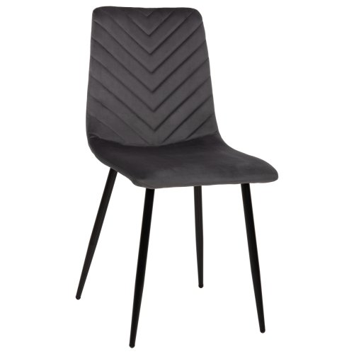 STUHL LATRELL AUS GRAUEM SAMT MIT SCHWARZEN METALLBEINEN 43x54x88cm