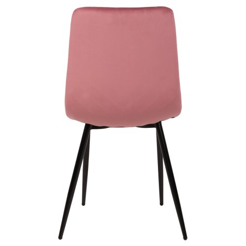 STUHL LATRELL AUS ROSE SAMT MIT SCHWARZEN METALLBEINEN 43x54x88cm