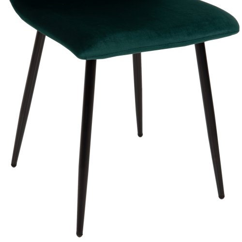 STUHL LATRELL AUS GRÜN SAMT MIT SCHWARZEN METALLBEINEN 43x54x88cm