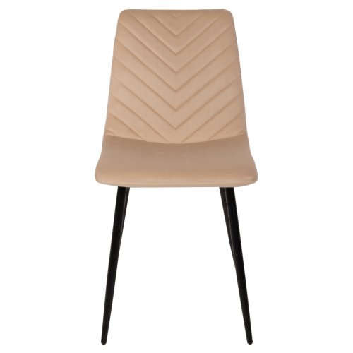 STUHL LATRELL AUS BEIGEM SAMT MIT SCHWARZEN METALLBEINEN 43x54x88cm