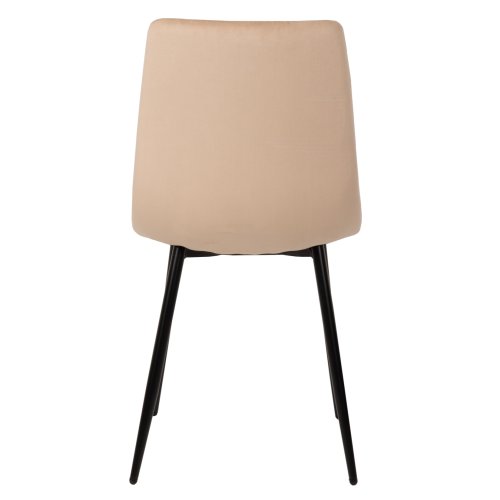 STUHL LATRELL AUS BEIGEM SAMT MIT SCHWARZEN METALLBEINEN 43x54x88cm