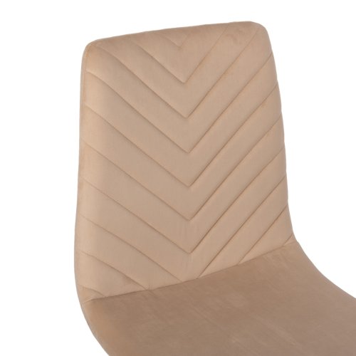 STUHL LATRELL AUS BEIGEM SAMT MIT SCHWARZEN METALLBEINEN 43x54x88cm