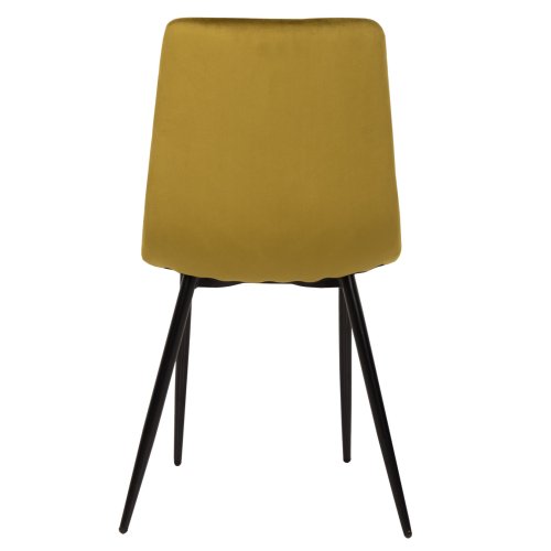 STUHL LATRELL AUS OLIVGRÜNEM SAMT MIT SCHWARZEN METALLBEINEN 43x54x88cm