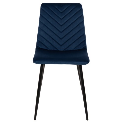 STUHL LATRELL AUS BLAU SAMT MIT SCHWARZEN METALLBEINEN 43x54x88cm