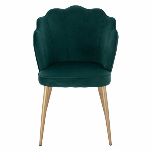 CHAIR AVIE VELVET GREEN WITH METAL GOLD FRAME 48x48x85 cm