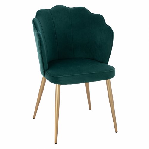 CHAIR AVIE VELVET GREEN WITH METAL GOLD FRAME 48x48x85 cm