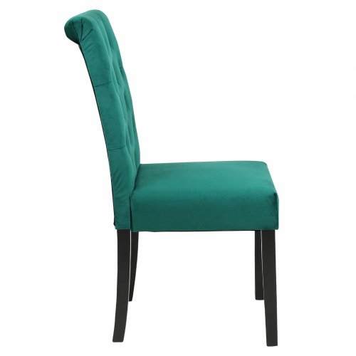 VELVET ROXIE K/D CHAIR GREEN WITH WOODEN LEGS 46,5x61,5x100 cm