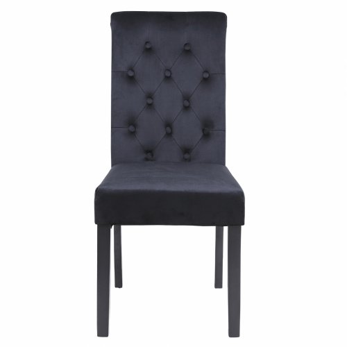 VELVET ROXIE K/D CHAIR BLACK WITH WOODEN LEGS 46,5x61,5x100 cm