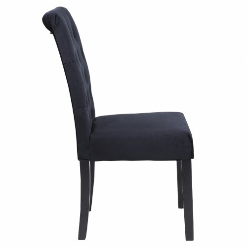 VELVET ROXIE K/D CHAIR BLACK WITH WOODEN LEGS 46,5x61,5x100 cm
