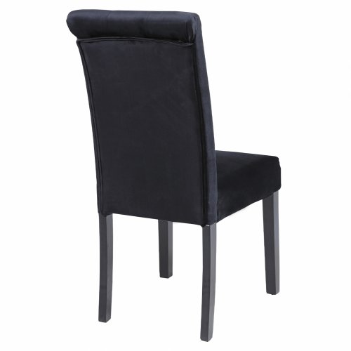 VELVET ROXIE K/D CHAIR BLACK WITH WOODEN LEGS 46,5x61,5x100 cm
