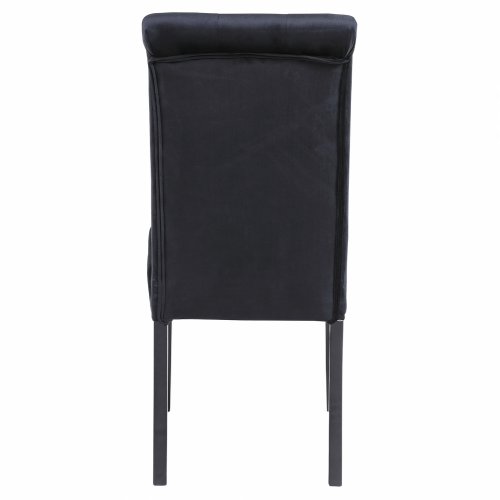 VELVET ROXIE K/D CHAIR BLACK WITH WOODEN LEGS 46,5x61,5x100 cm