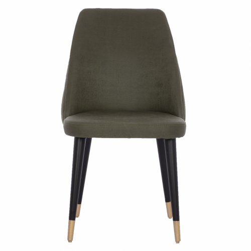 "AGUSTIN" CHAIR MADE OF SUEDE GREEN FABRIC WITH WOODEN FEET 50x66x92 cm