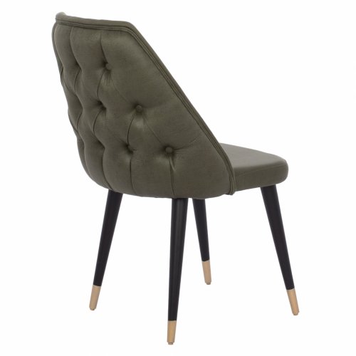"AGUSTIN" CHAIR MADE OF SUEDE GREEN FABRIC WITH WOODEN FEET 50x66x92 cm