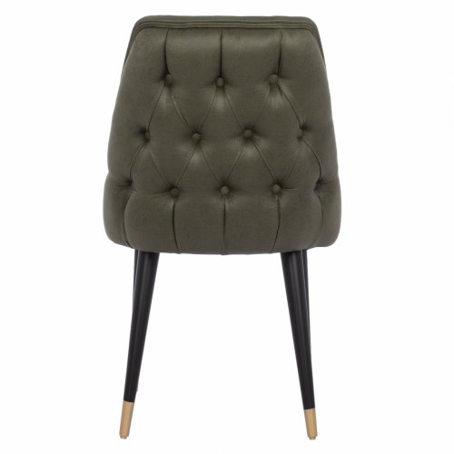 "AGUSTIN" CHAIR MADE OF SUEDE GREEN FABRIC WITH WOODEN FEET 50x66x92 cm