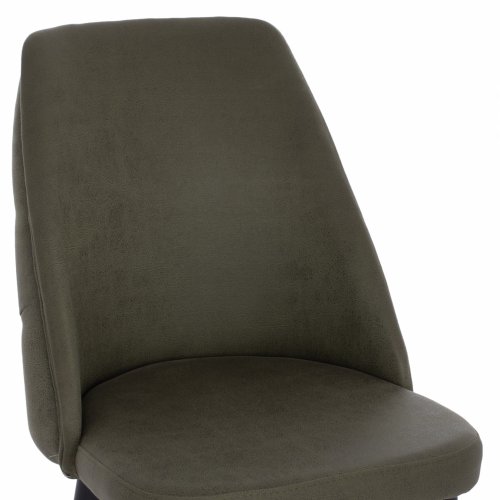 "AGUSTIN" CHAIR MADE OF SUEDE GREEN FABRIC WITH WOODEN FEET 50x66x92 cm