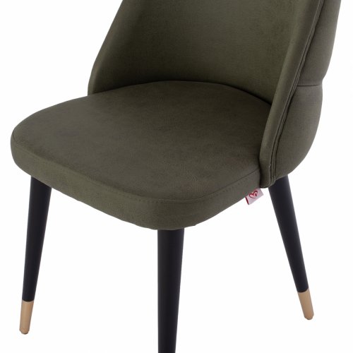 "AGUSTIN" CHAIR MADE OF SUEDE GREEN FABRIC WITH WOODEN FEET 50x66x92 cm