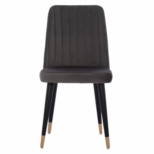 CHAIR MARISOL MADE OF GREY VELVET WITH WOODEN FEET 47x57x91 cm