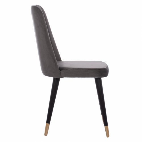 CHAIR MARISOL MADE OF GREY VELVET WITH WOODEN FEET 47x57x91 cm