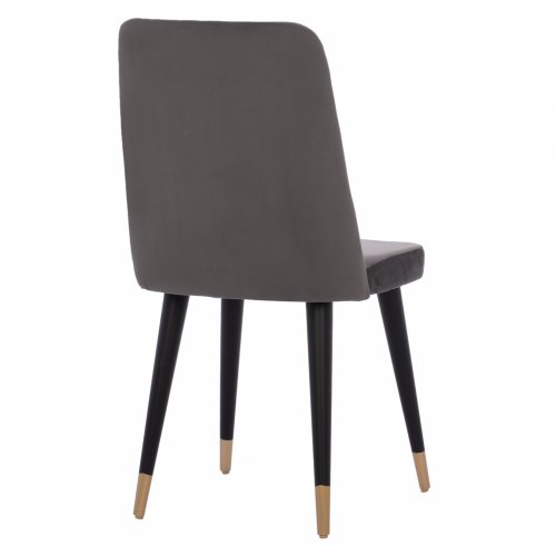 CHAIR MARISOL MADE OF GREY VELVET WITH WOODEN FEET 47x57x91 cm