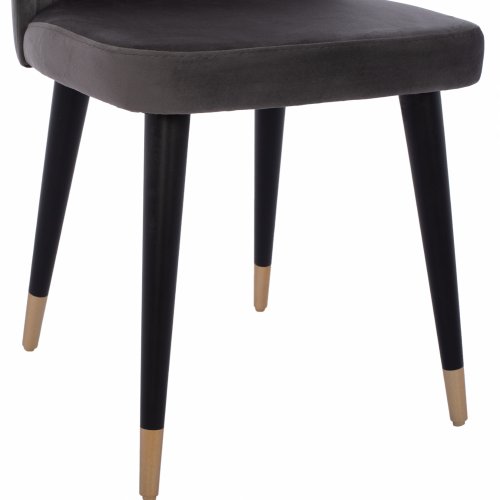 CHAIR MARISOL MADE OF GREY VELVET WITH WOODEN FEET 47x57x91 cm