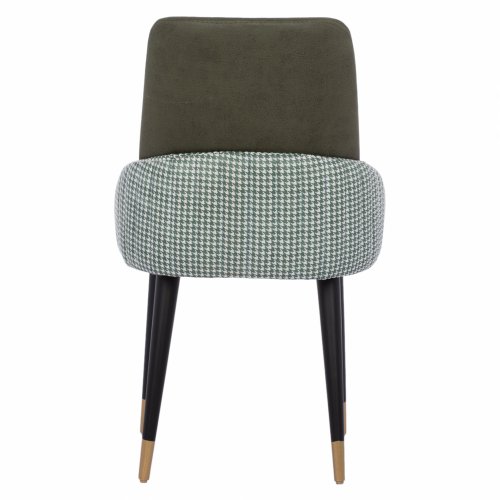 CHAIR MARIPOSA MADE OF GREEN NUBUK FABRIC WITH WOODEN FEET 57x59x90 cm