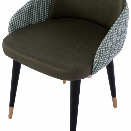 CHAIR MARIPOSA MADE OF GREEN NUBUK FABRIC WITH WOODEN FEET 57x59x90 cm